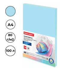 Бумага цветная BRAUBERG Pale, А4, 80 г/кв.м., 100 л., голубая