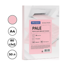 Бумага цветная OfficeSpace Pale, А4, 80 г/кв.м., 50 л., розовая