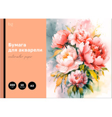 Бумага для акварели BG "Пионы", А3, 200 г/м2, 10 листов