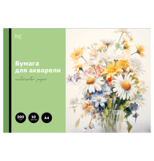 Бумага для акварели BG "Полевые цветы", А4, 200 г/м2, 10 листов