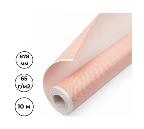 Бумага масштабно-координатная, 878 мм х 20 оранжевая сетка