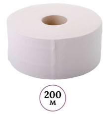 Бумага туалетная Jumbo, 1 слойная, 200 метров, белая