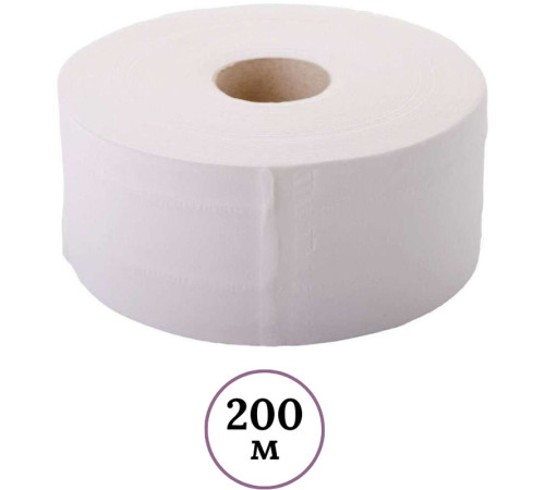 Бумага туалетная Jumbo, 1 слойная, 200 метров, белая