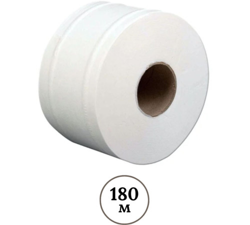 Бумага туалетная Jumbo с цетральной вытяжкой, 180 метров, белая (6рул./уп)