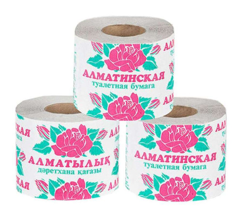 Бумага туалетная Карина "Алматинская", 1 слойная, 12 рулонов в упаковке