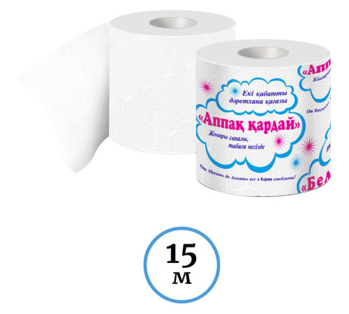 Бумага туалетная Карина "Белоснежка", 2-х слойная, 12 рулонов в упаковке, белая