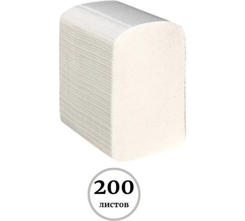 Бумага туалетная, листовая Z-сложение, 2-х слойная, 200 листов