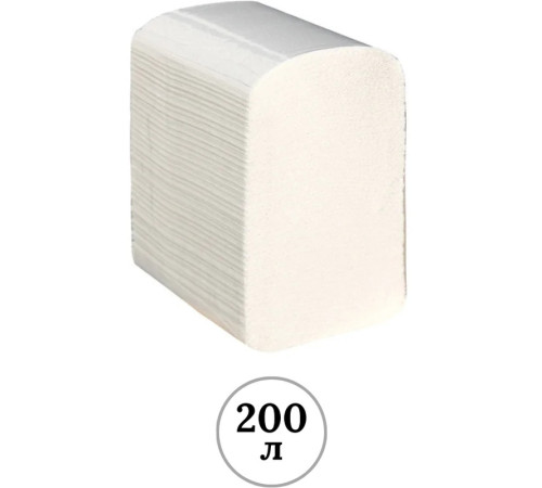 Бумага туалетная листовая Z-сложение 7x10 см, 2-х слойная, 200 листов