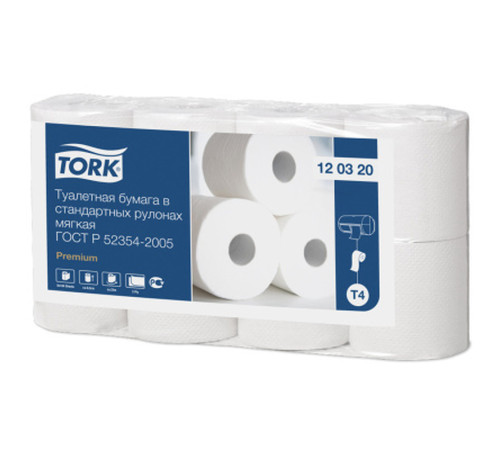 Бумага туалетная Tork в стандартных рулонах мягкая, 8рул/уп