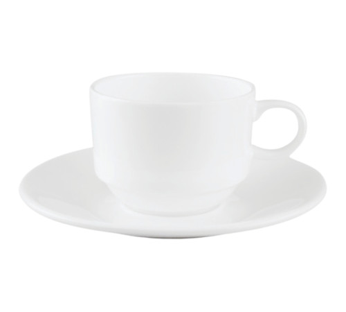 Чашка кофейная + блюдце "Wilmax", 140 мл, фарфор, белая