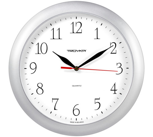 Часы настенные Troyka, круглые, 29х29х3,5, белая рамка