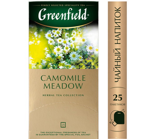 Чай Greenfield Camomile Meadow с ромашкой и мелиссой, 25 пакетиков