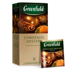 Чай Greenfield Christmas Mystery черный с корицей, 25 пакетиков