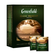 Чай Greenfield Classic Breakfast черный байховый, 100 пакетиков