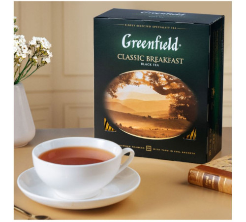 Чай Greenfield Classic Breakfast черный байховый, 100 пакетиков