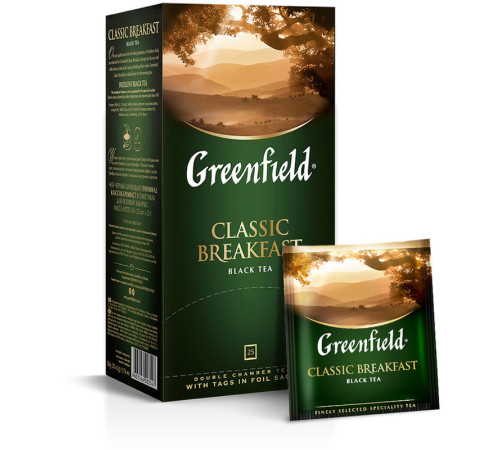 Чай Greenfield Classic Breakfast черный байховый, 25 пакетиков