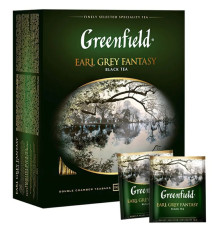 Чай Greenfield Earl Grey Fantasy черный с бергамотом, 100 пакетиков