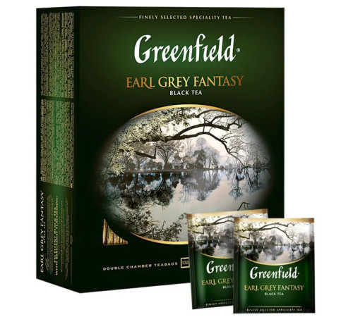 Чай Greenfield Earl Grey Fantasy черный с бергамотом, 100 пакетиков