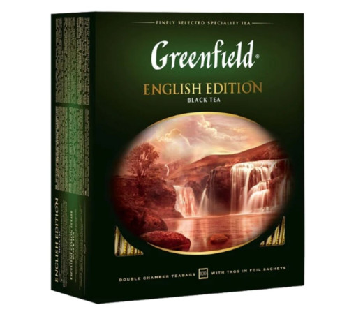 Чай Greenfield English Edition черный цейлонский, 100 пакетиков