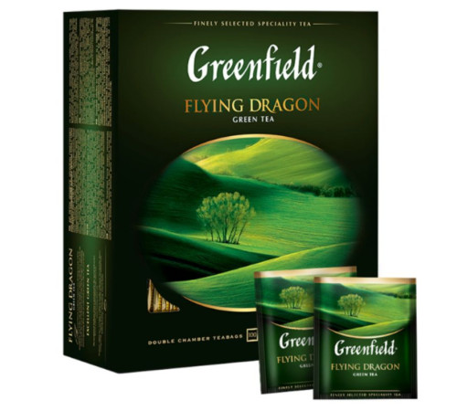 Чай Greenfield Flying Dragon китайский зеленый, 100 пакетиков