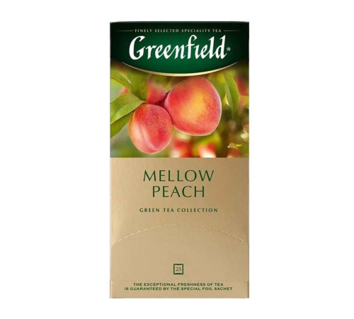 Чай Greenfield Mellow Peach, зеленый с ароматом персика, 25 пакетиков