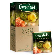 Чай Greenfield Quince Ginger зеленый с ароматом японской айвы и имбирем, 25 пакетиков