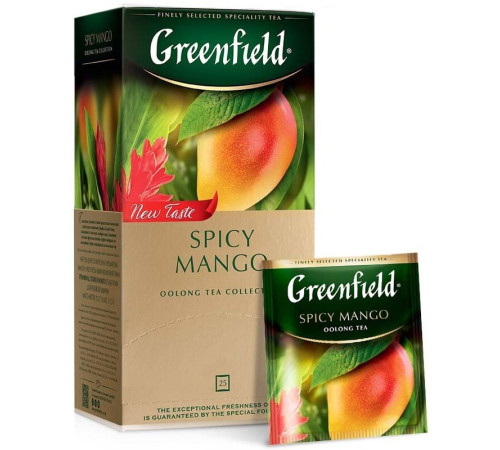 Чай Greenfield Spicy Mango оолонг с ароматом манго и имбиря, 25 пакетиков