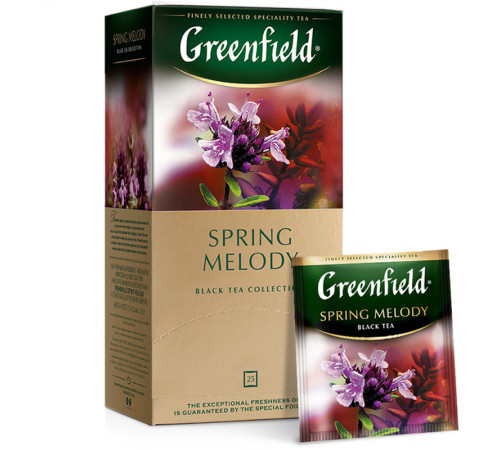 Чай Greenfield Spring Melody черный с чабрецом, 25 пакетиков