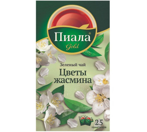 Чай Пиала "Цветы жасмина", с кусочками фруктов, 25 пакетиков, зеленый