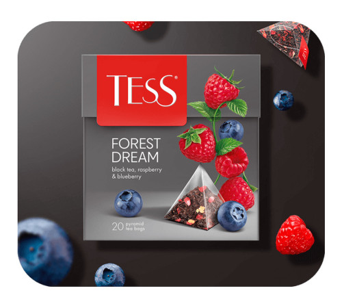 Чай Tess "Forest Dream", черный с лесными ягодами, 20 пакетиков 