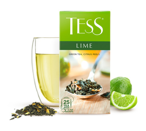Чай Tess "Lime" зеленый фруктовый , 25 пакетиков 