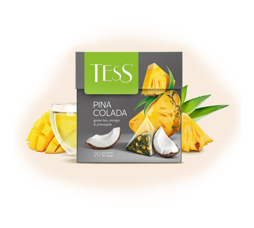 Чай Tess "Pino Colada" зеленый фруктовый, 20 пакетиков 