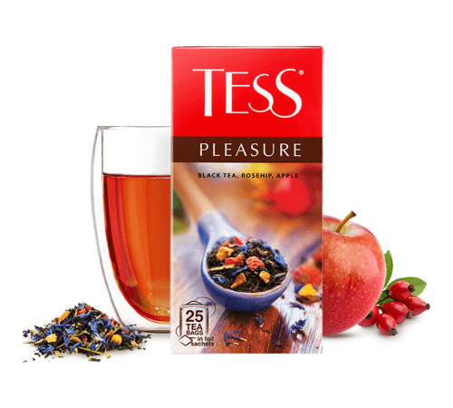 Чай Tess "Pleasure" c шиповником и яблоком , 25 пакетиков 