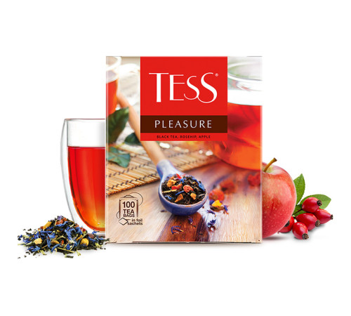 Чай Tess "Pleasure", черный , 100 пакетиков