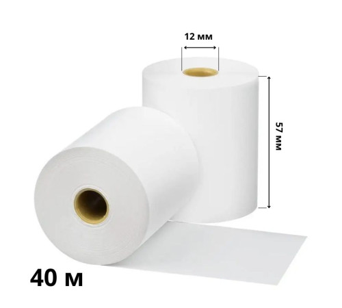 Чековая лента 57 мм х 40 м термобумага