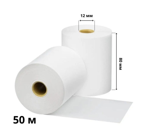 Чековая лента 80 мм х 50 м термобумага