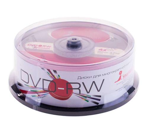 Диск DVD-RW Smart Track 4,7 GВ/16х Cake Box (25 штук в упаковке)