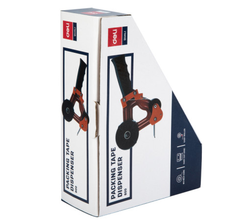 Диспенсер для упаковочной ленты DELI, металлический (ширина ленты до 60 мм), оранжевый