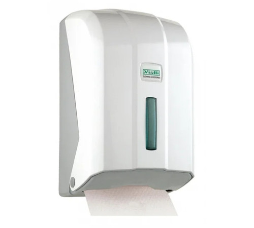 Диспенсер Vialli "K6" для листовой туалетной бумаги, Z уклад, пластик белый 