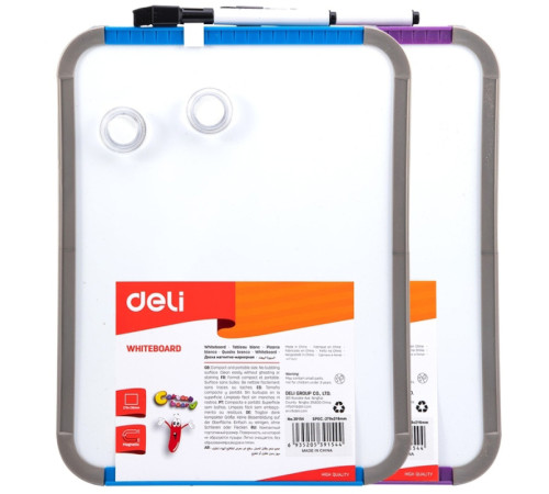 Доска магнитно-маркерная DELI 21 х 28 см, 2 магнита, маркер. 