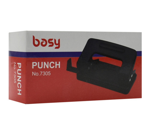 Дырокол BASY до 12 листов, металлический корпус, с линейкой