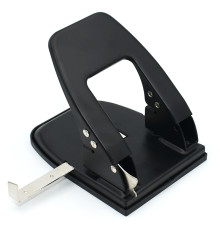 Дырокол BASY "7330", до 30 листов, металлический корпус, черный