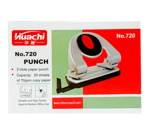 Дырокол BASY "7720", до 20 листов, металлический корпус