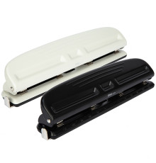 Дырокол DELI, до 10 листов, на 4 отверстия,  металлический корпус, ассорти