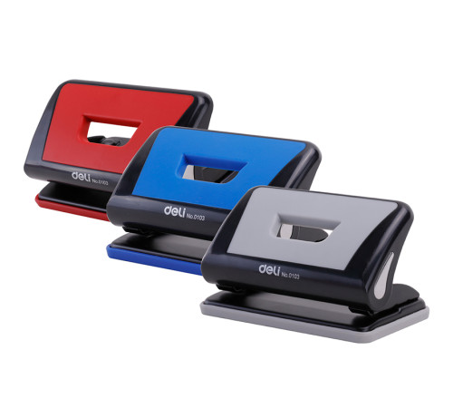 Дырокол DELI до 10 листов, пластиковый корпус, ассорти