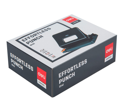 Дырокол DELI до 15 листов, металлический корпус, черный