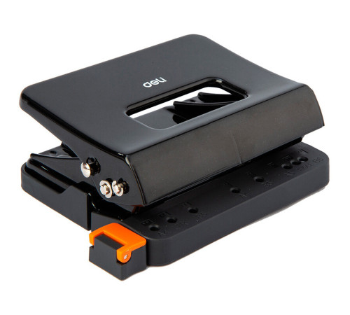 Дырокол DELI до 15 листов, металлический корпус, черный