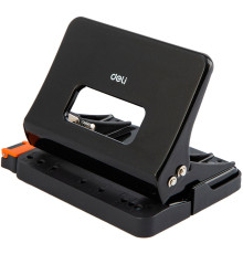 Дырокол DELI до 15 листов, металлический корпус, черный