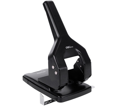 Дырокол DELI "0160", до 60 листов, металлический корпус, черный