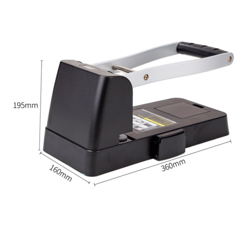 Дырокол DELI "E0150", до 150 листов, металлический корпус, черный